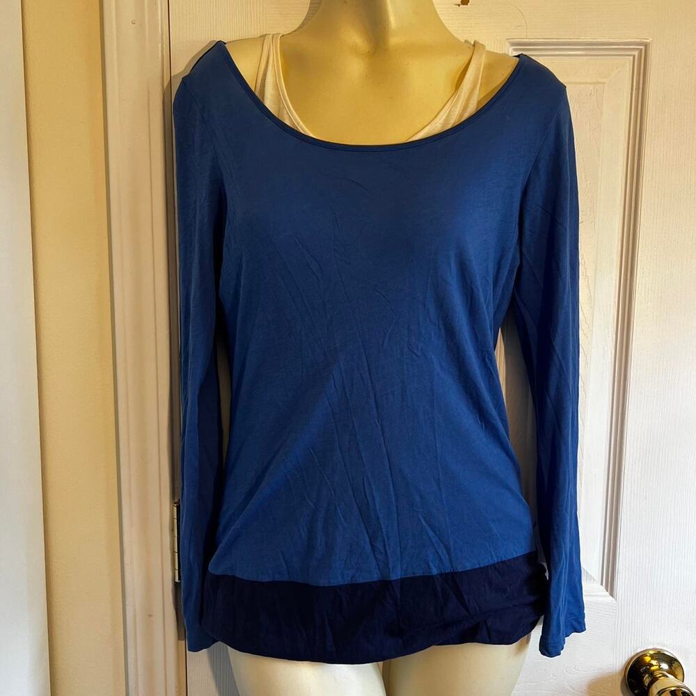 Vince blue long sleeve top with built in under tank